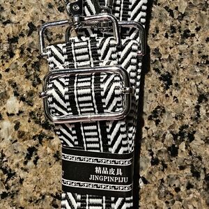 Black and White Men's Belt